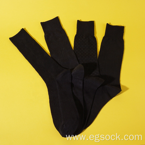 10 pairs breathable classical mid-calf black cotton socks